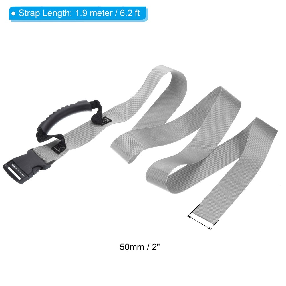 Carrying Strap with Handle, Adjustable Nylon Belt for Moving Boxes, Gray