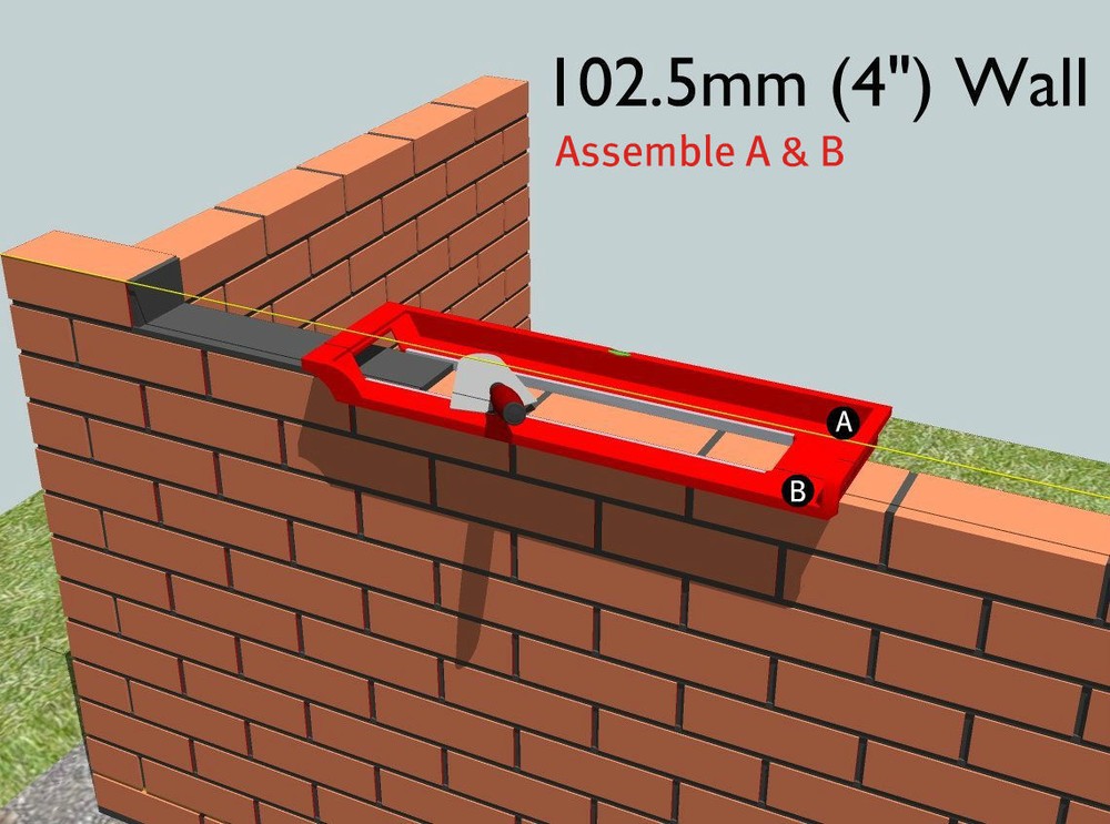 Bricky - Wall Building / Bricklaying Tool + trowel (Adjustable Model)