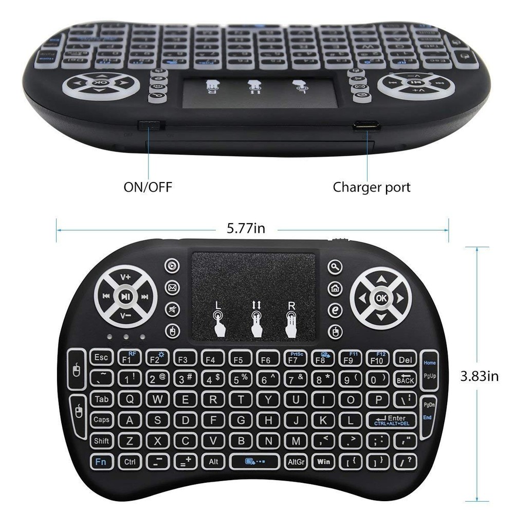 BIFANS 2.4G Mini Wireless Keyboard with Touchpad Mouse, Upgraded Multi BRG Ba...