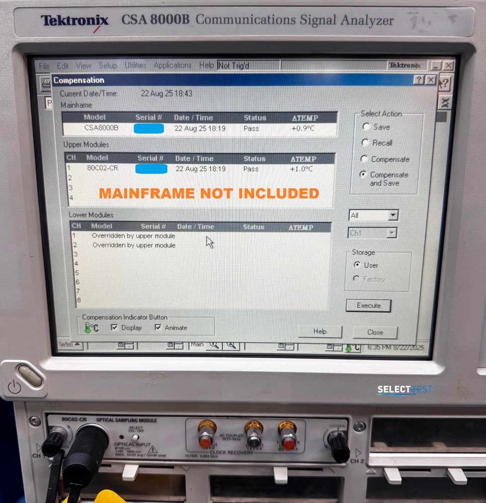 TEKTRONIX 80C02-CR HIGH PERF. 30 GHz SAMPLING MODULE W/CLOCK RECOVERY (REF 163P)