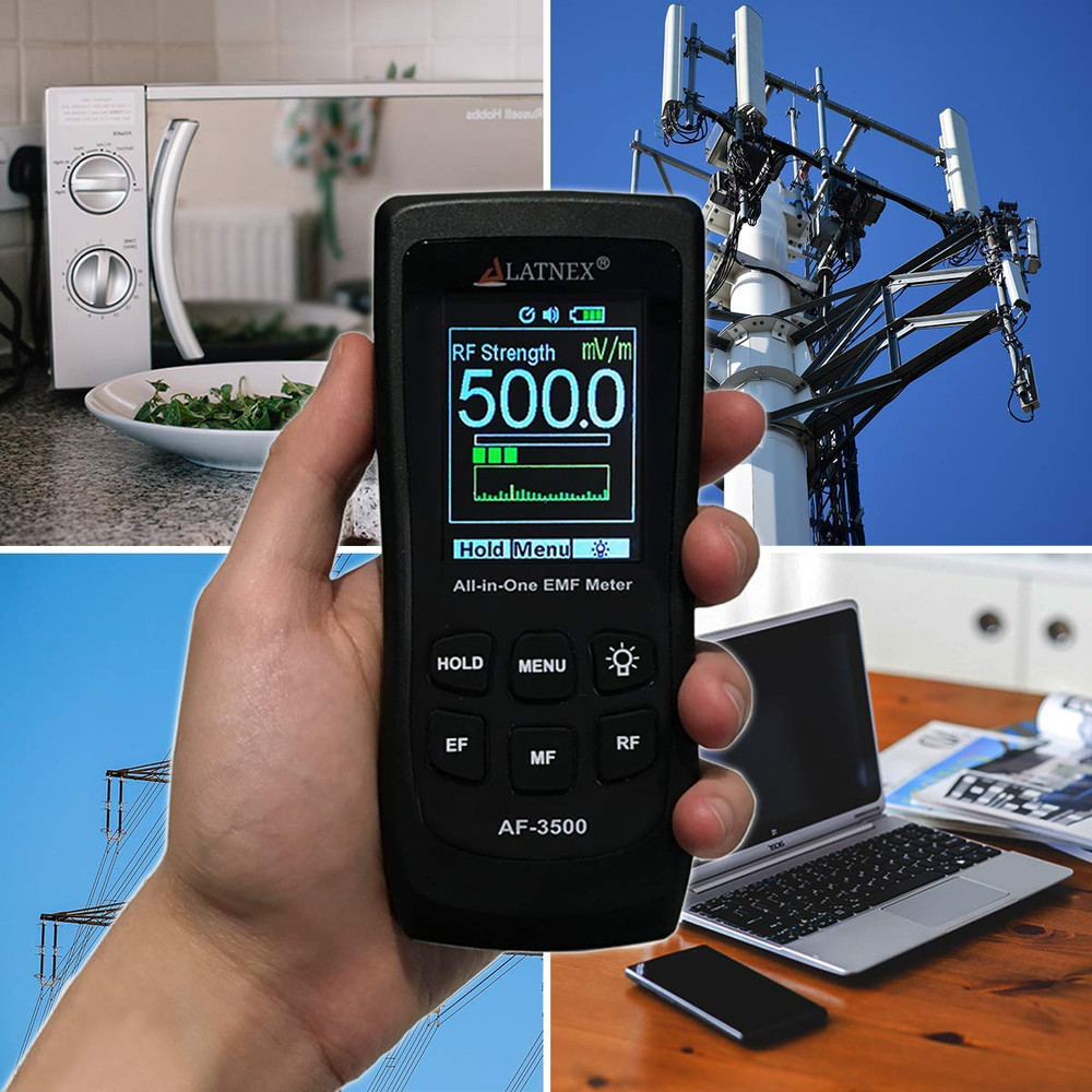 AF-3500 EMF Meter RF Detector and Reader with Calibration Certificate - Measures