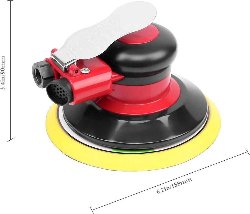 Random Orbital Sander 5" & 6" Pneumatic Palm Sander with Extra 5" Backing Plate