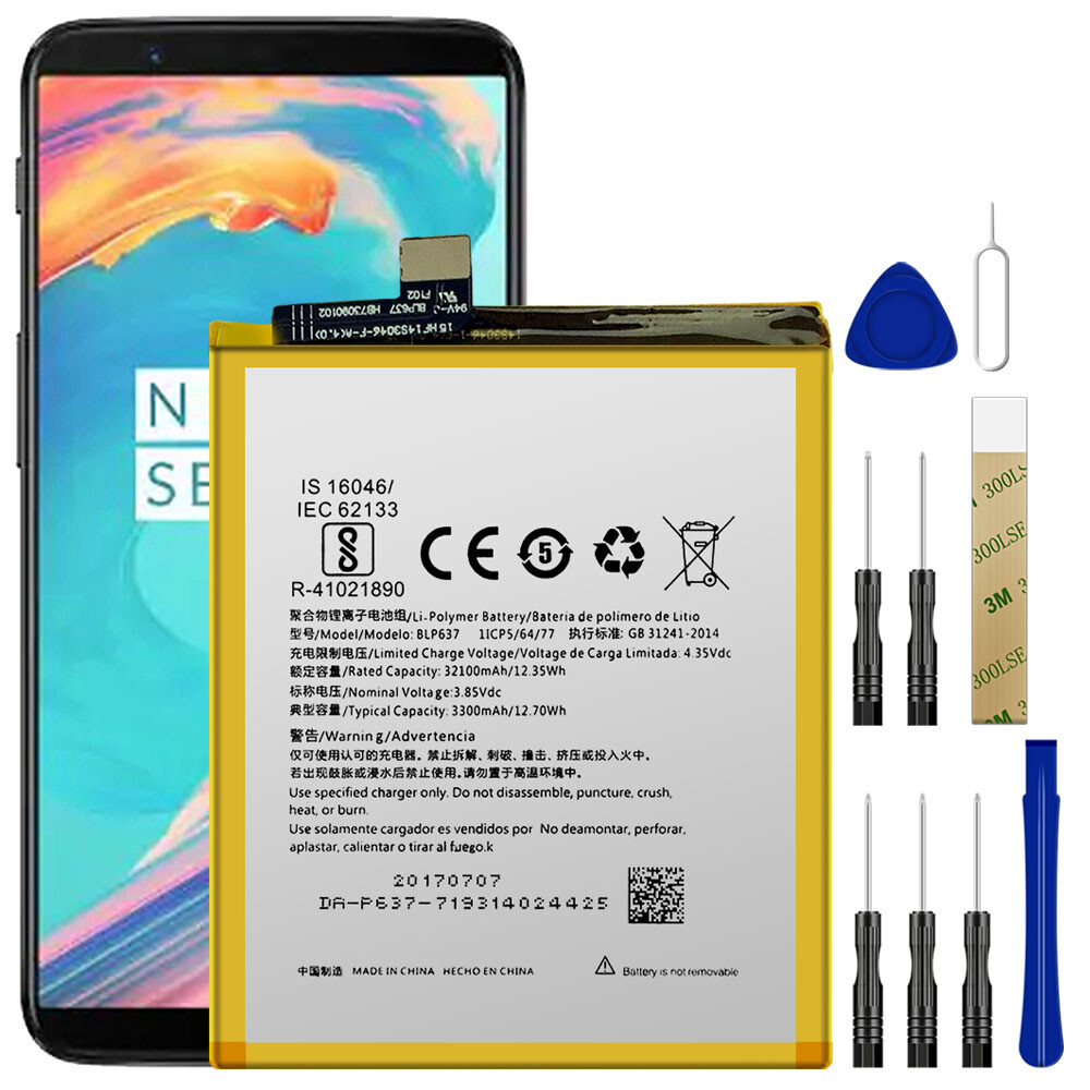 For OnePlus 5/5T A5000 A5010 Replacement Battery BLP637 Tools