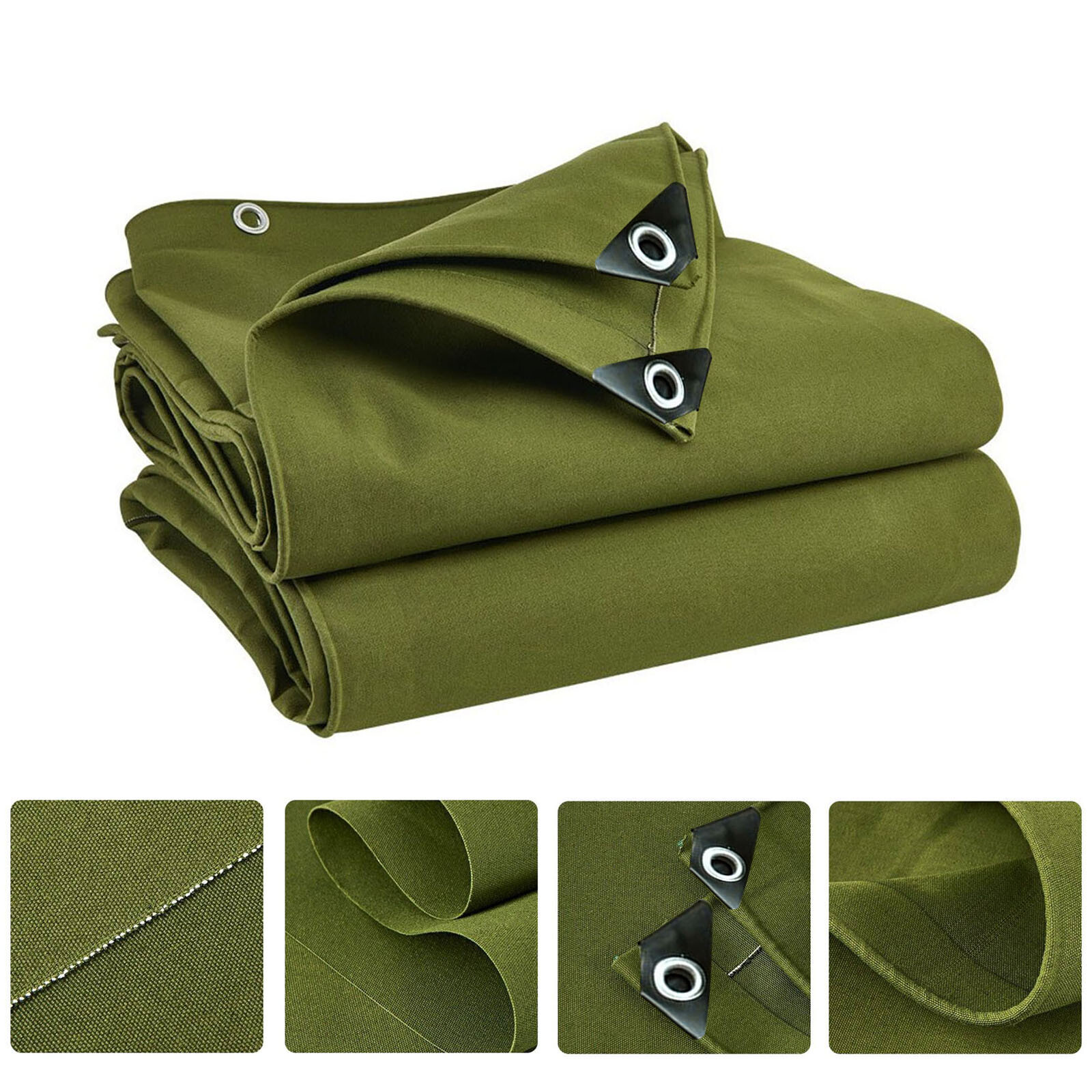 16oz Heavy Duty Canvas Tarp Thick Camping Garden Tarpaulin Cotton Shade Tent