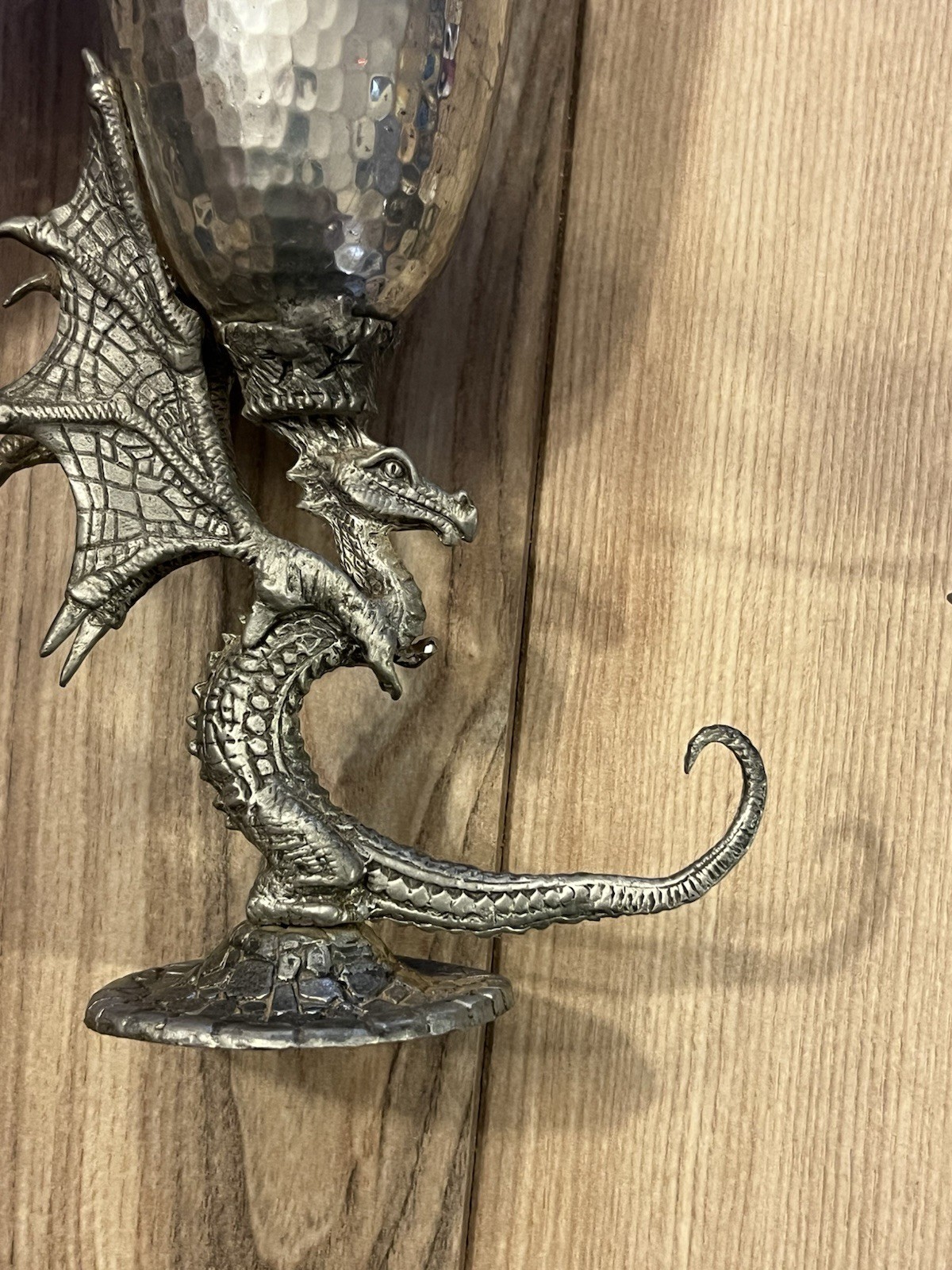 Lot Of 2 Ballena Bay Pewter Dragon Chalice Goblet Cups 8" Fantasy Wizards