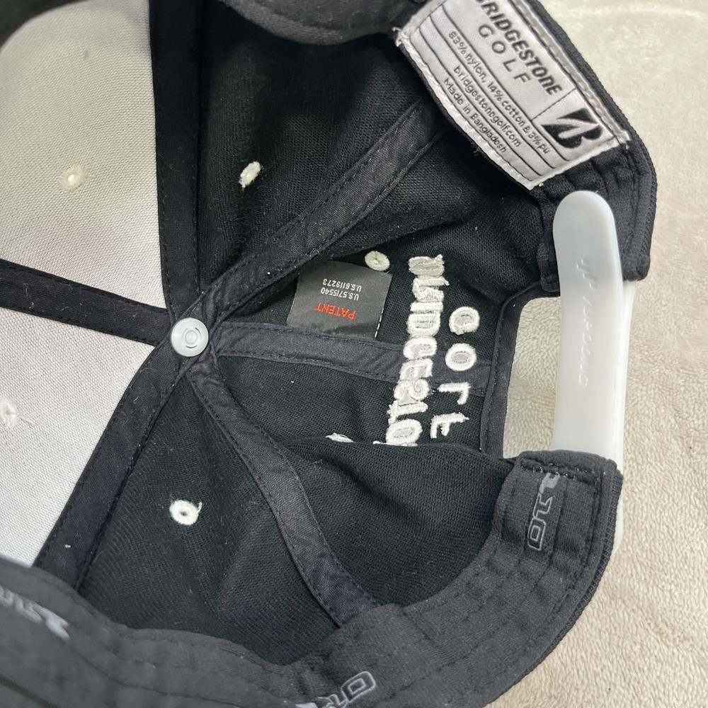 Bridgestone 110 Golf Patch Cap Adjustable Golf Hat Black White OSFM