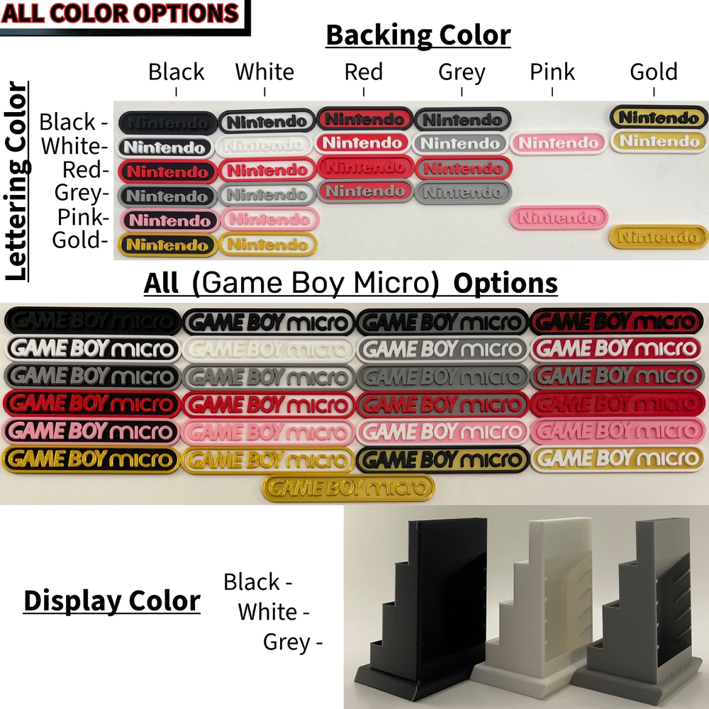 Game Boy Micro System Display/Stand/Holder - DISPLAY ONLY (Customize Colors)