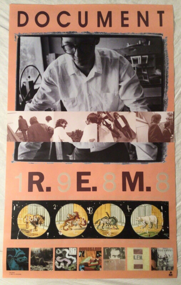 R.E.M. 1988 Matte Promo Poster Document Album Catalog New Condition REM