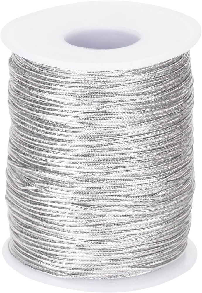 joycraft Elastic Cords, Metallic Stretch Silver String,