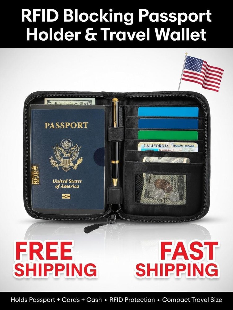 Passport Holder for Travel Essentials, RFID Blocking Protector Passport Wallets,