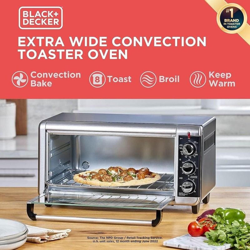Convection Toaster Oven W/ Timer Adjustable Rack Ideal Baking Toasting New