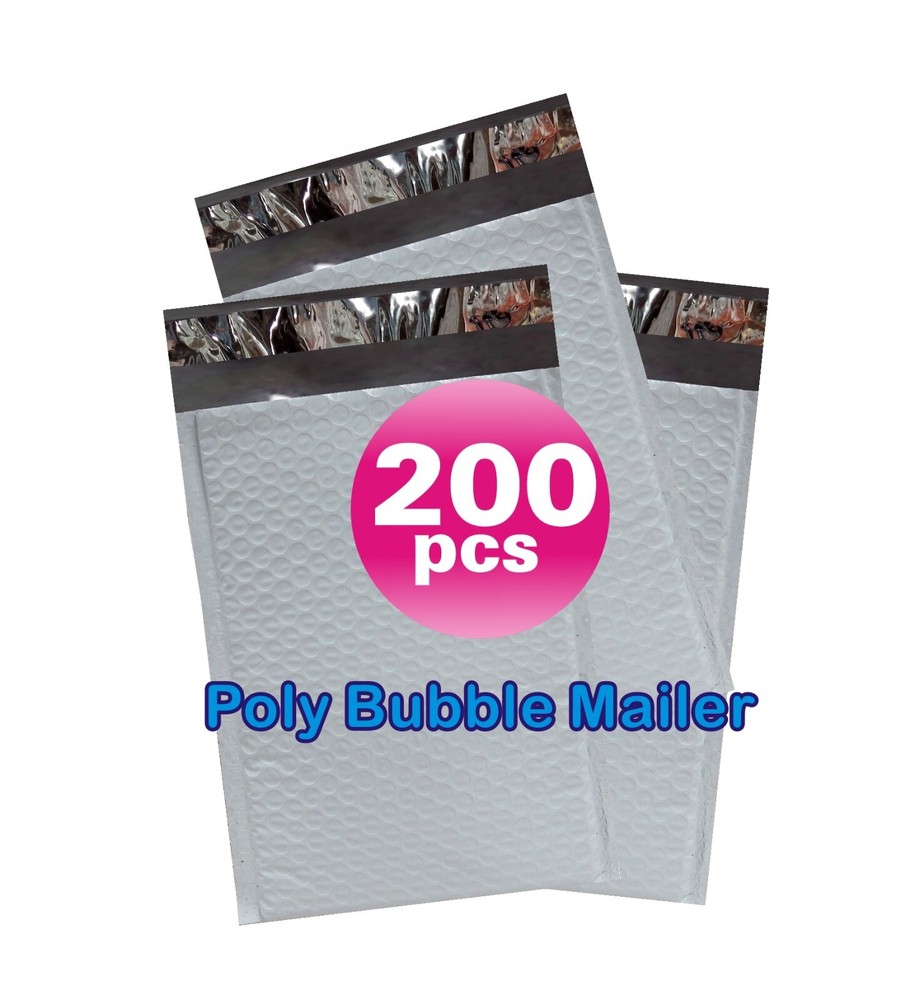 PolycyberUSA  200 pcs #3 Poly Bubble Envelopes Mailers (Inner 8.5x13.5)