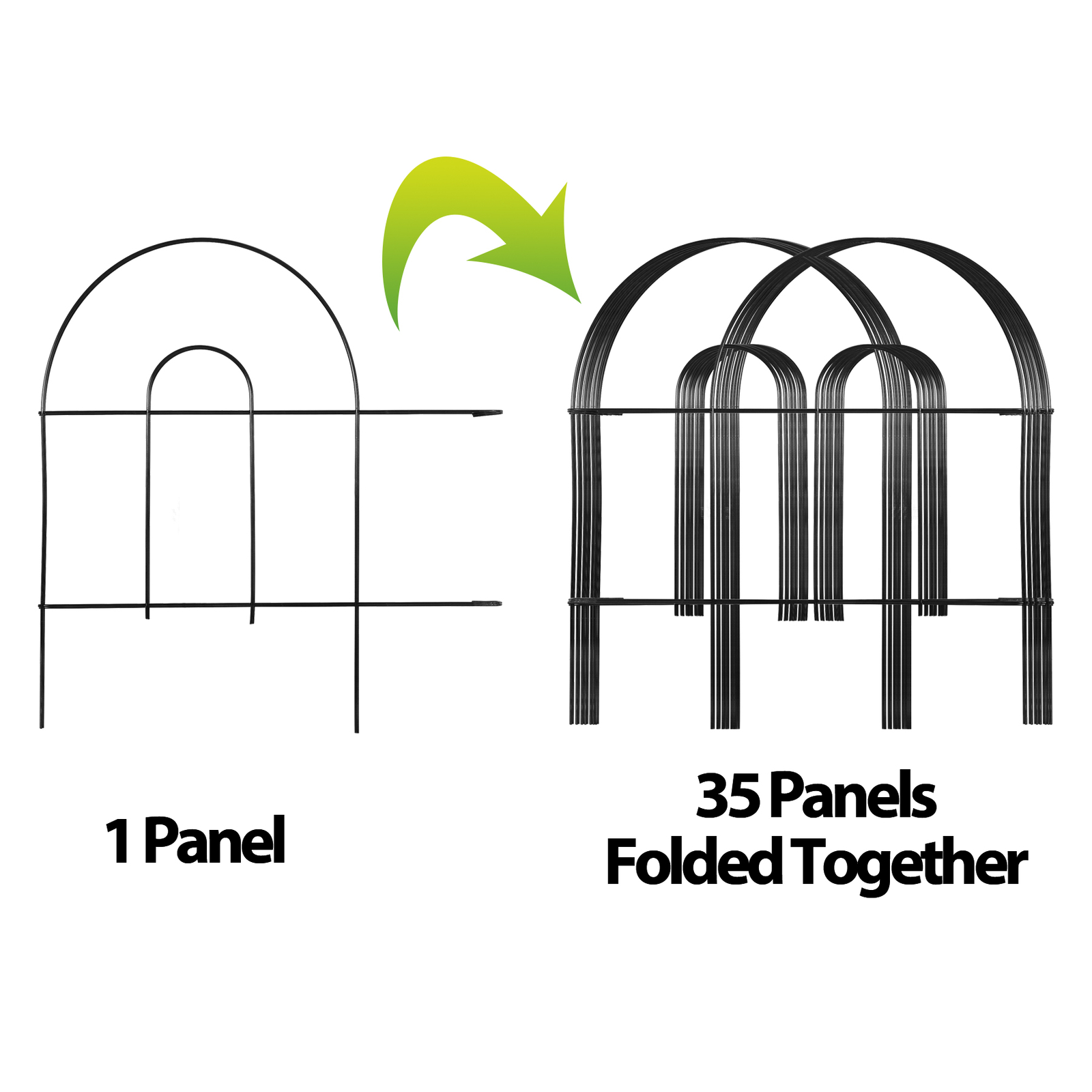 50' X 18" Garden Border Fence 35 PCS Folding Fence Pannel Animal Barrier Metal
