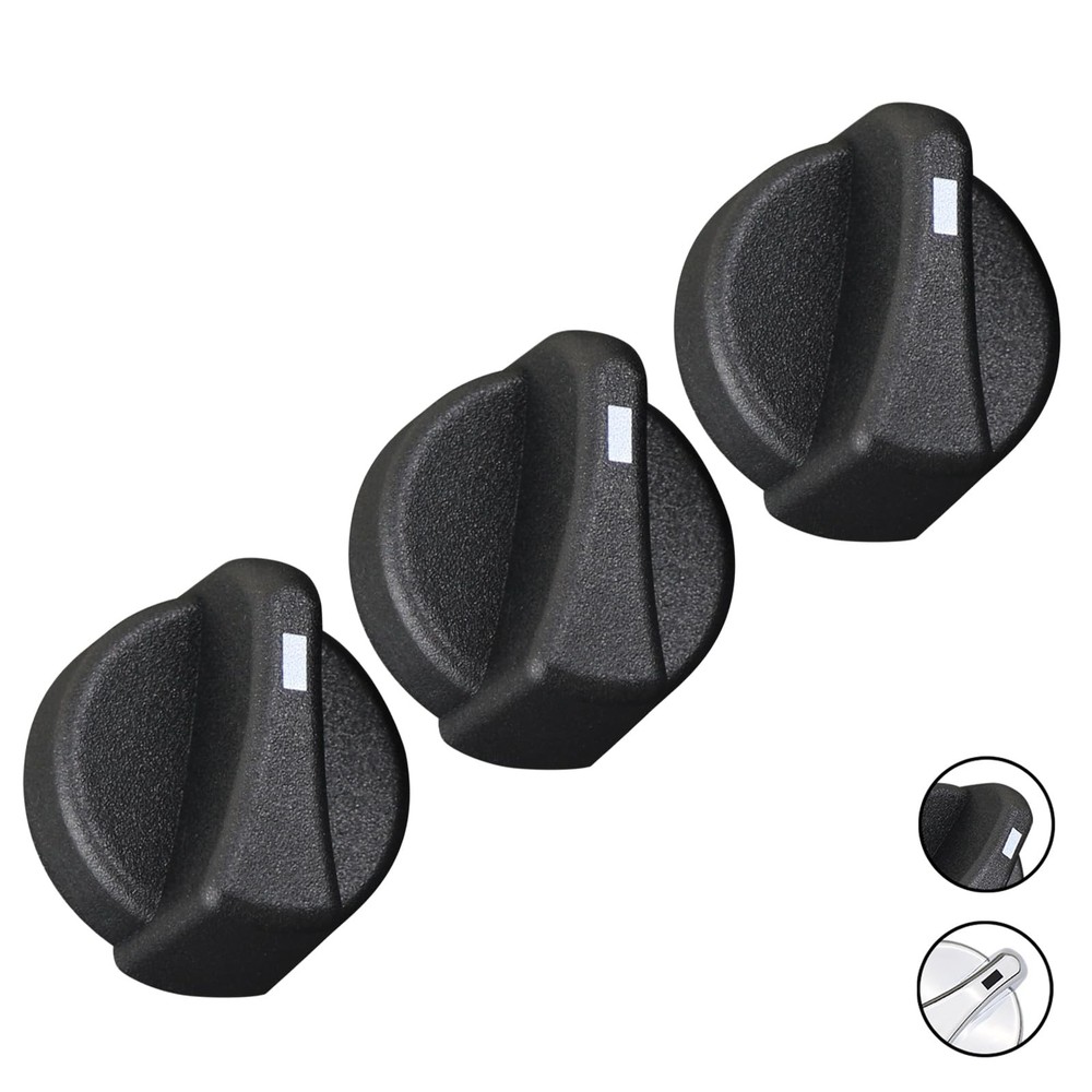 Peterbilt AC Heater Blower Fan Control Knobs (3 Pcs) | Compatible with Black