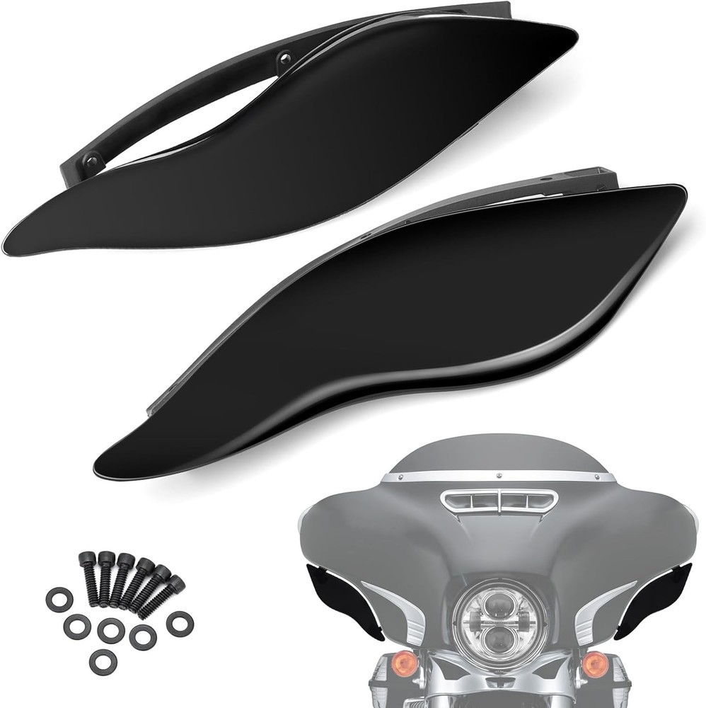 Side Wings Air Deflectors, Fairing Side Wing Windshield, Black Adjustable Win...