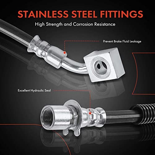 Front Brake Hydraulic Hoses Compatible with Select Front Driver and Passenger