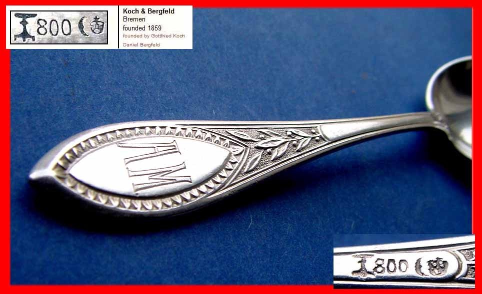 1. Solid Spoon by Koch & Bergfeld, 800 Silver D851