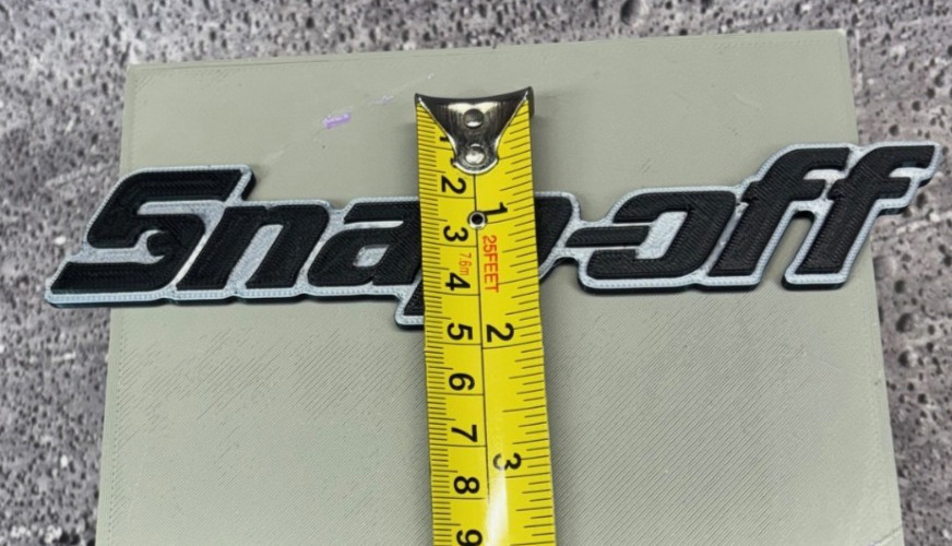 Snap-off 3D Printed Magnet; Toolbox Badge; Made in USA: 7" x 1.5"