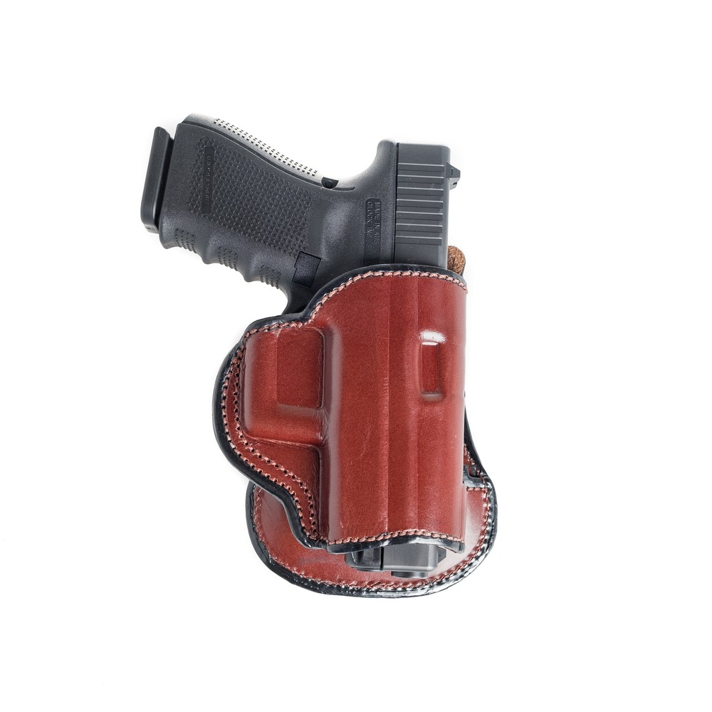 PADDLE LEATHER HOLSTER FOR RUGER P85. OWB PADDLE ADJUSTABLE CANT.