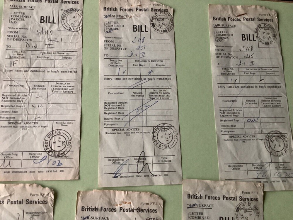 British Forces Postal service Bill 6 items Ref A1690