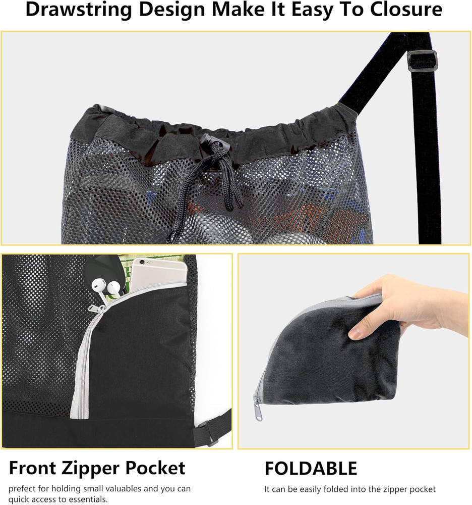 Mesh Drawstring Bag Swim Backpack for Beach Pool Sports Gym Draw String Cinch Ba