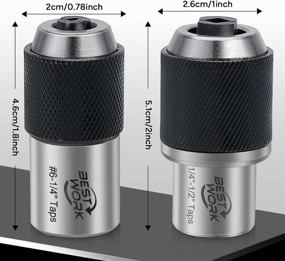 3Pcs Adjustable Tap Socket Set, 3/8" Drive Tap Holder Tool
