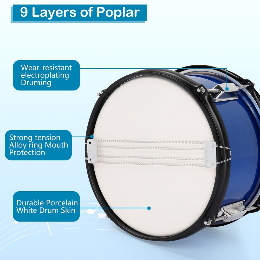 5-Piece Junior Starter Drum Kit with Cymbals, Hardware,Sticks & Throne