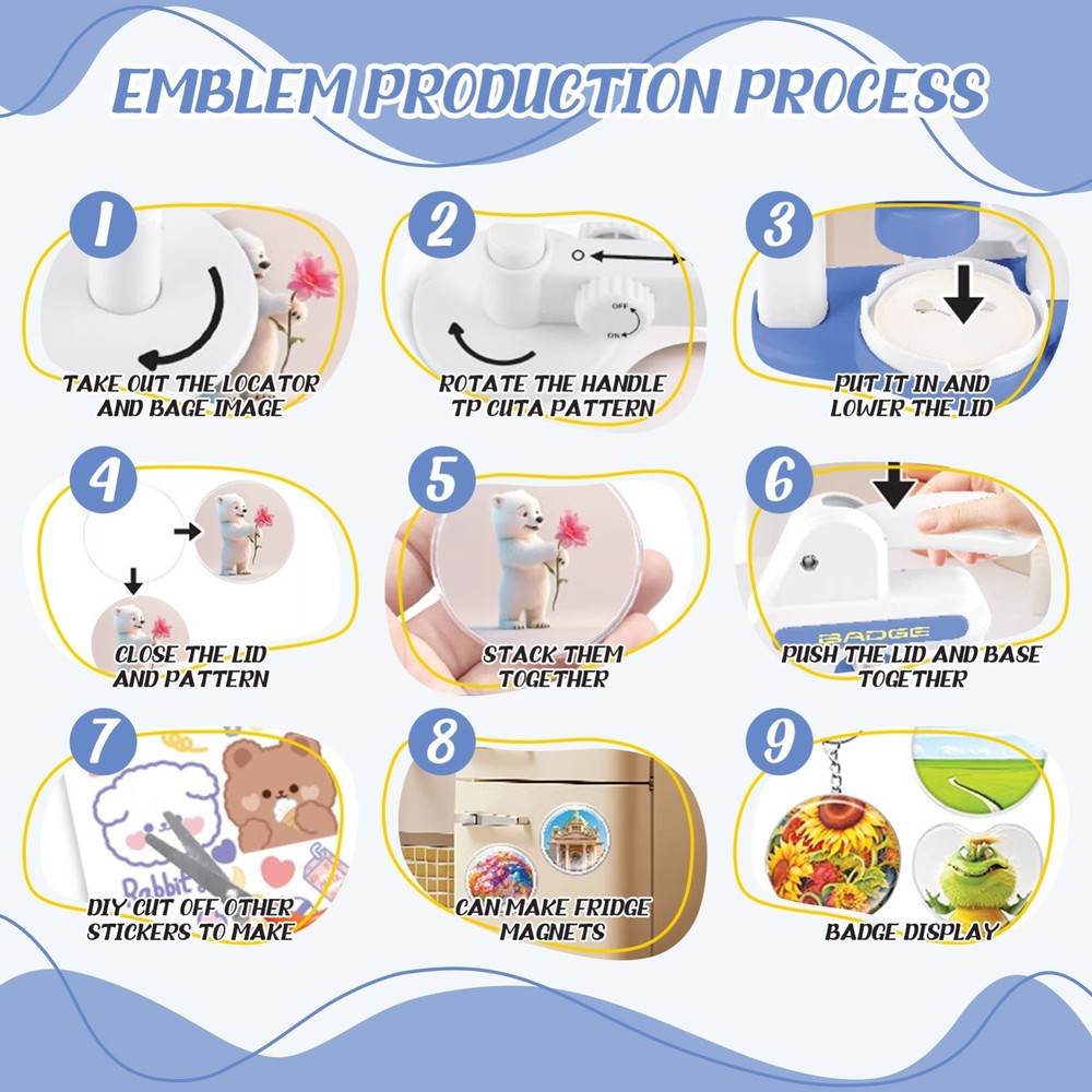 Button Maker Machine Installation-Free DIY Button Pin Maker Machine Badge Press
