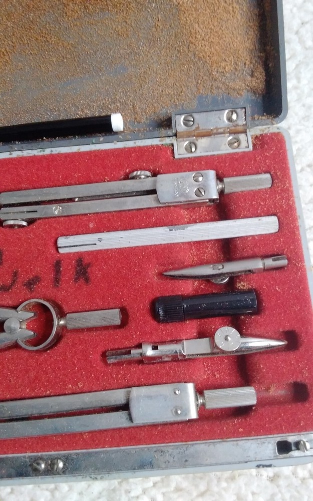 Post Techmaster Drafting Instruments 1143 w/ 12" Scale Wooden Ruler