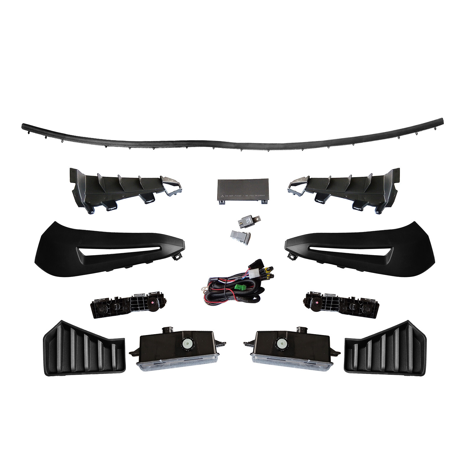 Complete Front Bumper Grille With Fog Bracket Valance For 2024-25 Toyota Tacoma