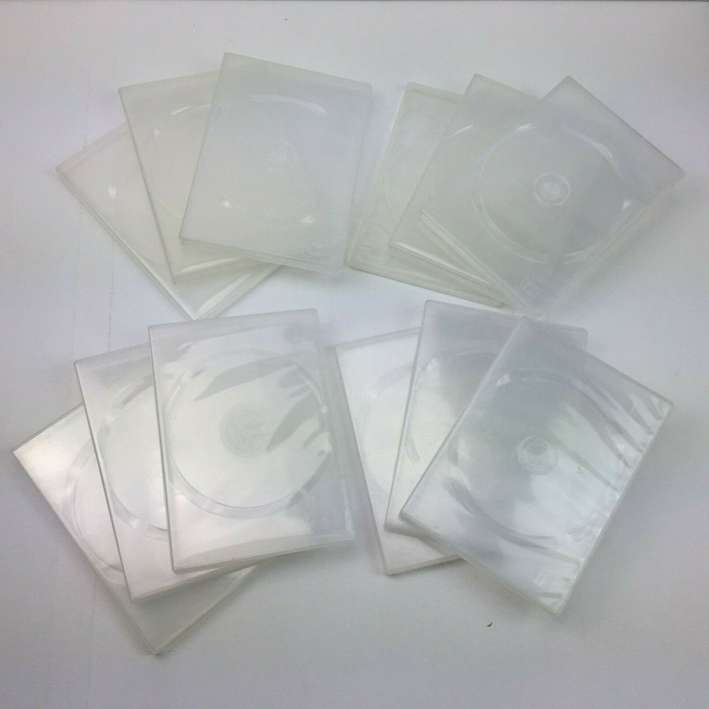 White Clear Single DVD CD Cases Set of 12