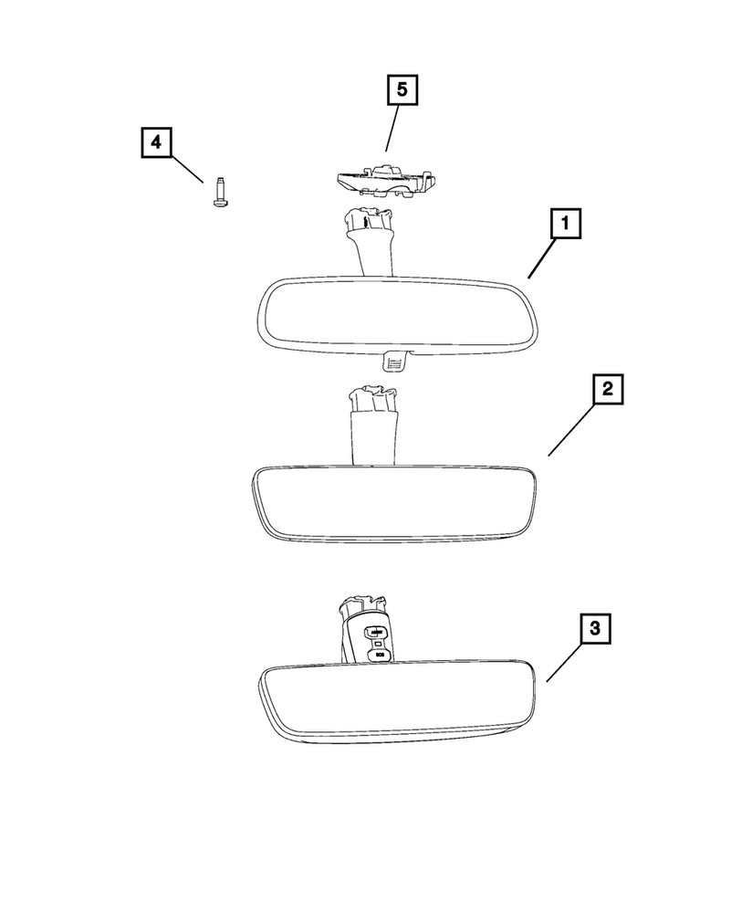 Genuine Mopar Inside Rear View Mirror 68297612AC