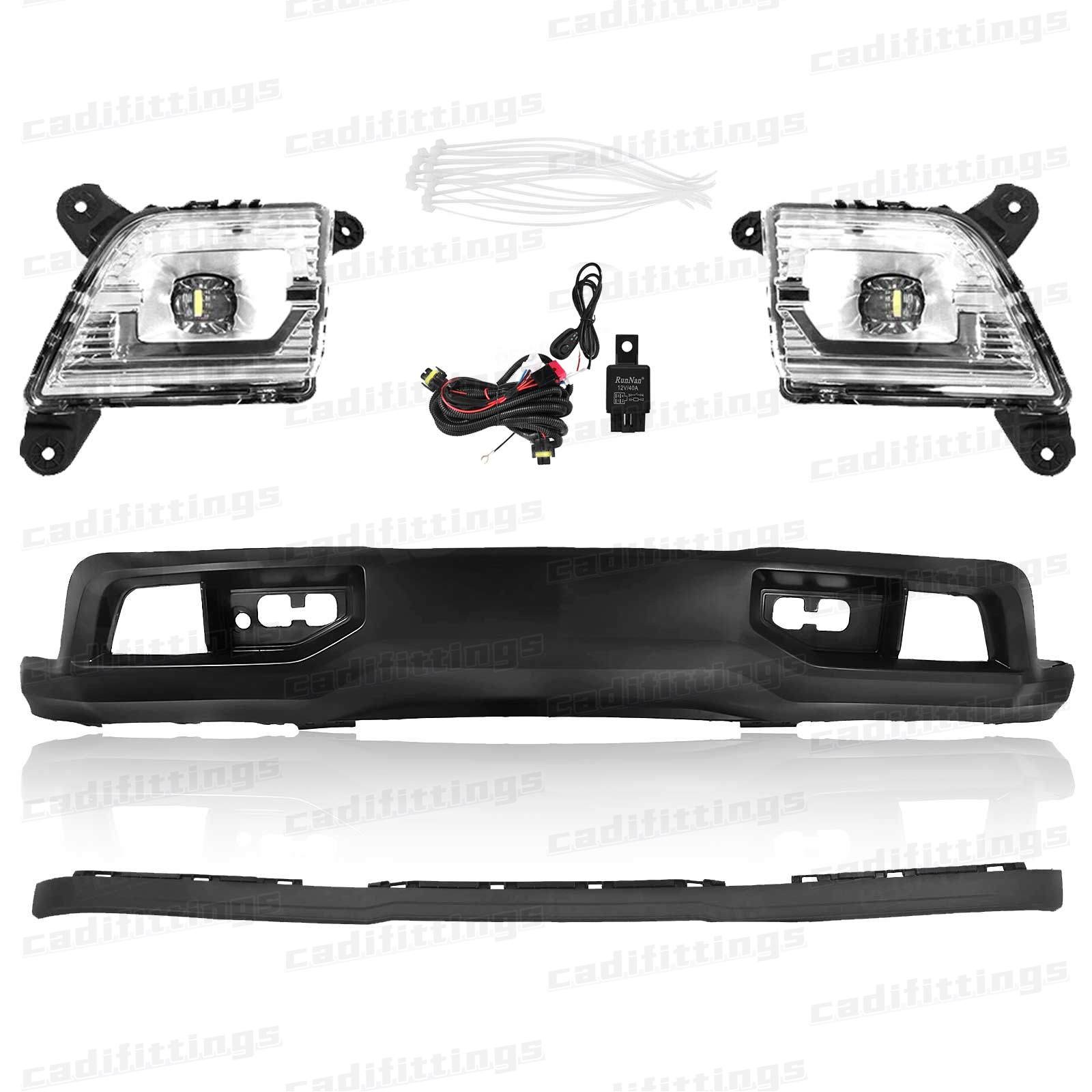 For 2019-2021 Silverado 1500 Front Bumper Cover Lower Valance W/LED Fog Lights