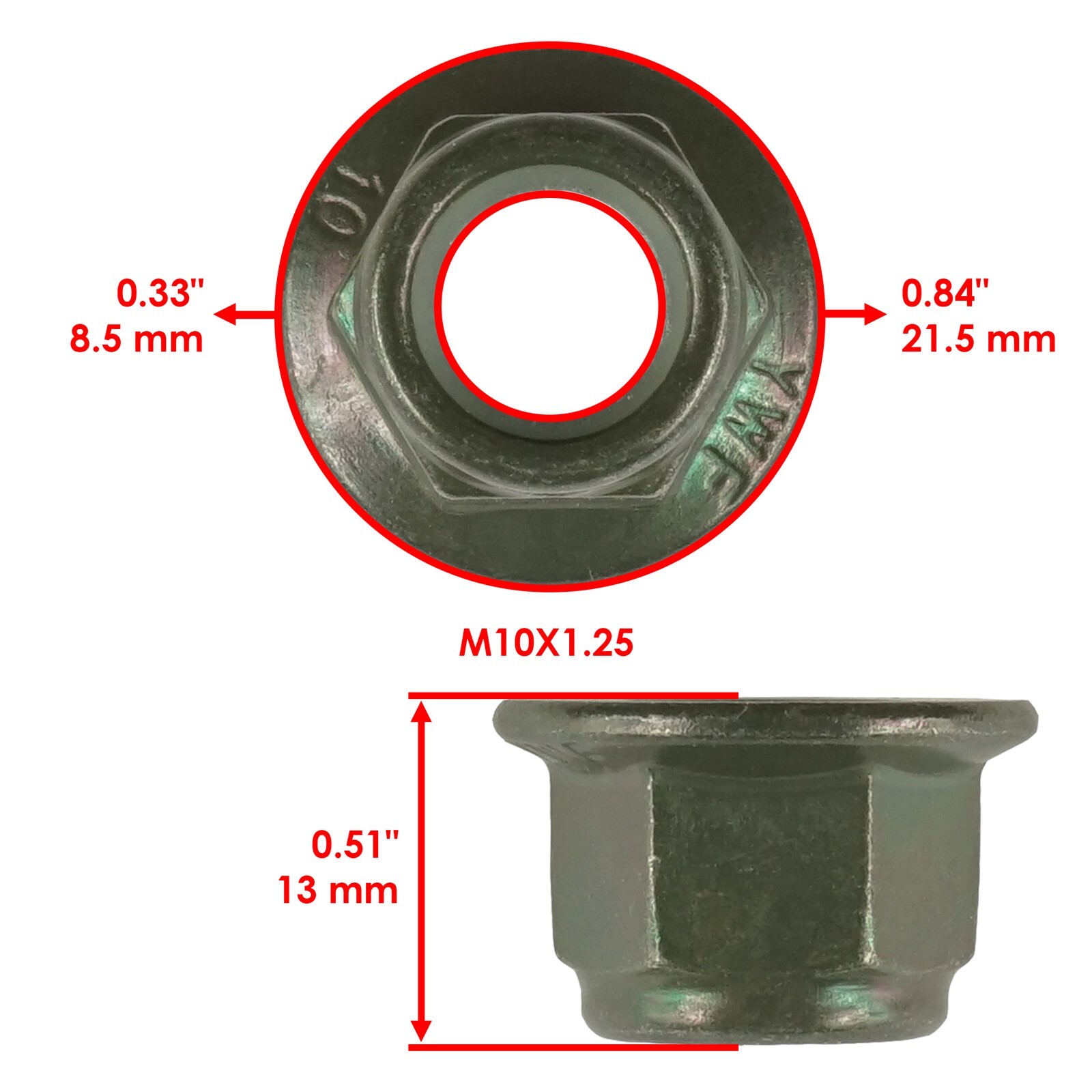 8x Engine Mount Flanged Nylon Lock Nut for Polaris 7547333