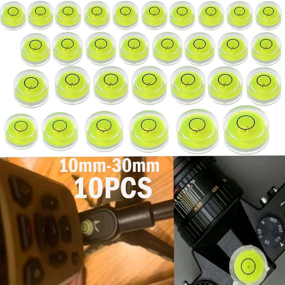 10 x Precision Circular Mini Spirit Level Set Meter Bubble Horizontal Ruler Tool