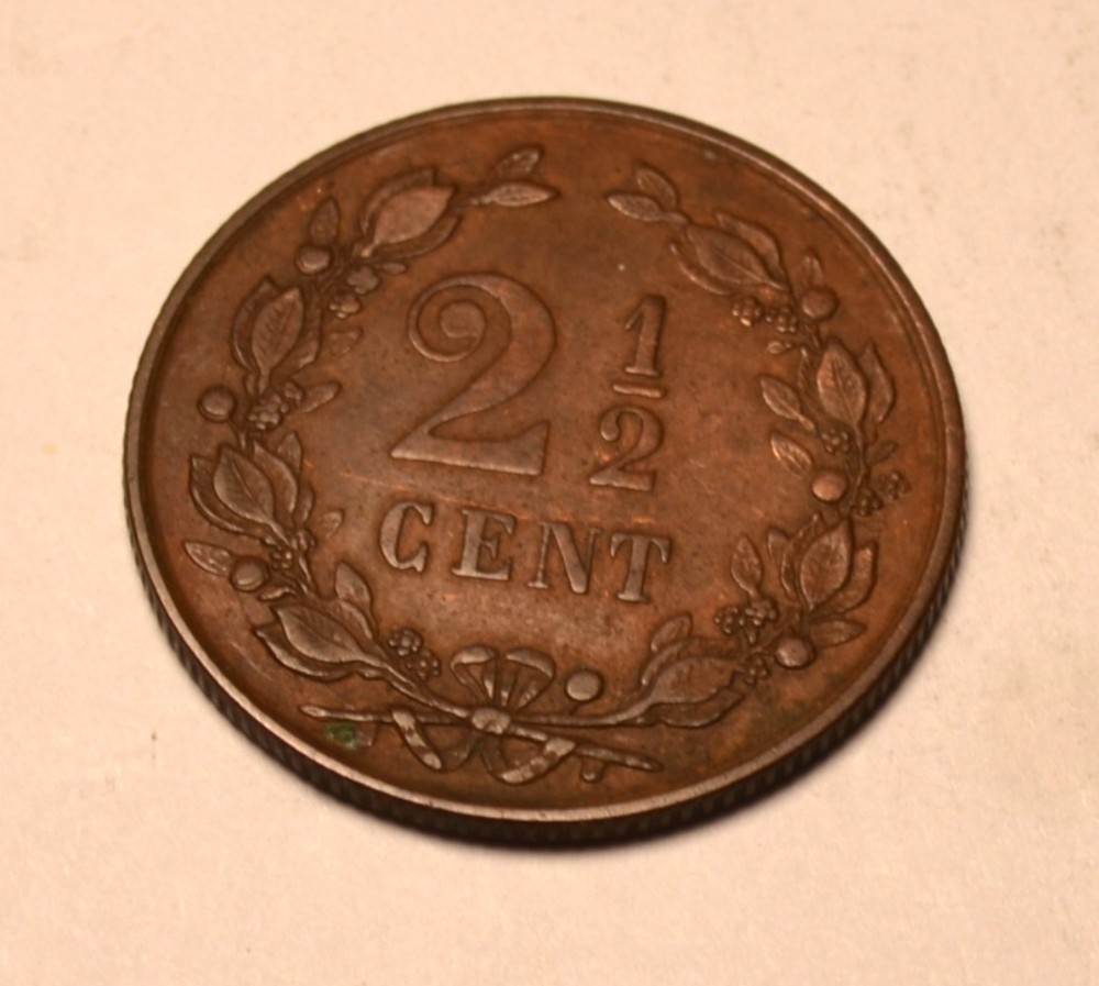 1881 Netherlands 2 1/2 cent coin