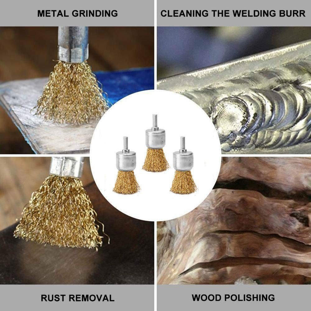 Mixiflor 18 Pack Wire End Brush Set, Brass for Drill ,6 Silver