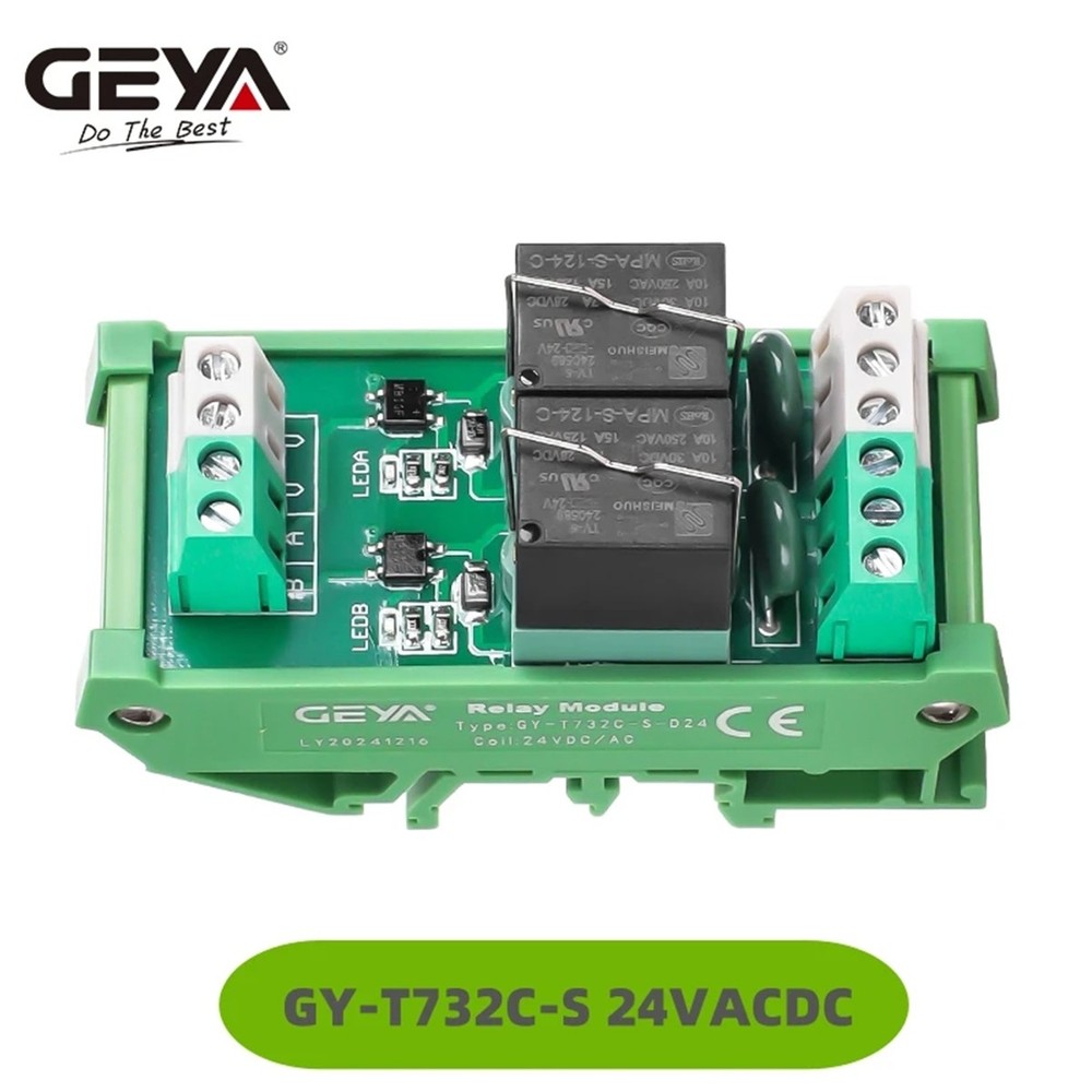 GEYA 2 Channel Pluggable Relay Module AC/DC 12/24V AC230V GSM Control PLC Module