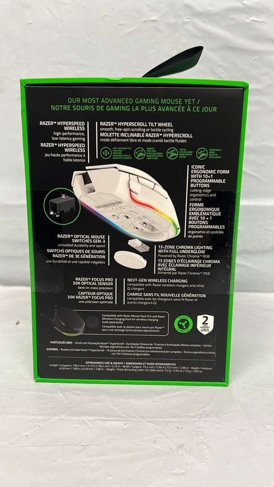 Razer Basilisk V3 Pro Customizable Wireless Gaming Mouse (WHITE)