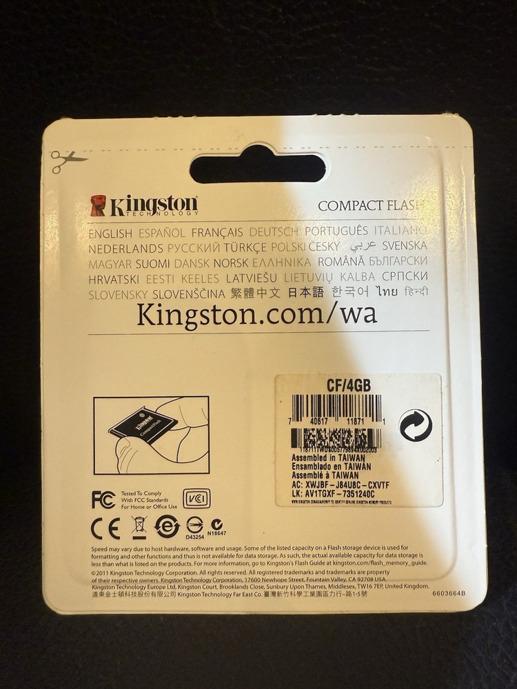 Retail Kingston 4GB CompactFlash Memory Card (CF/4GB)