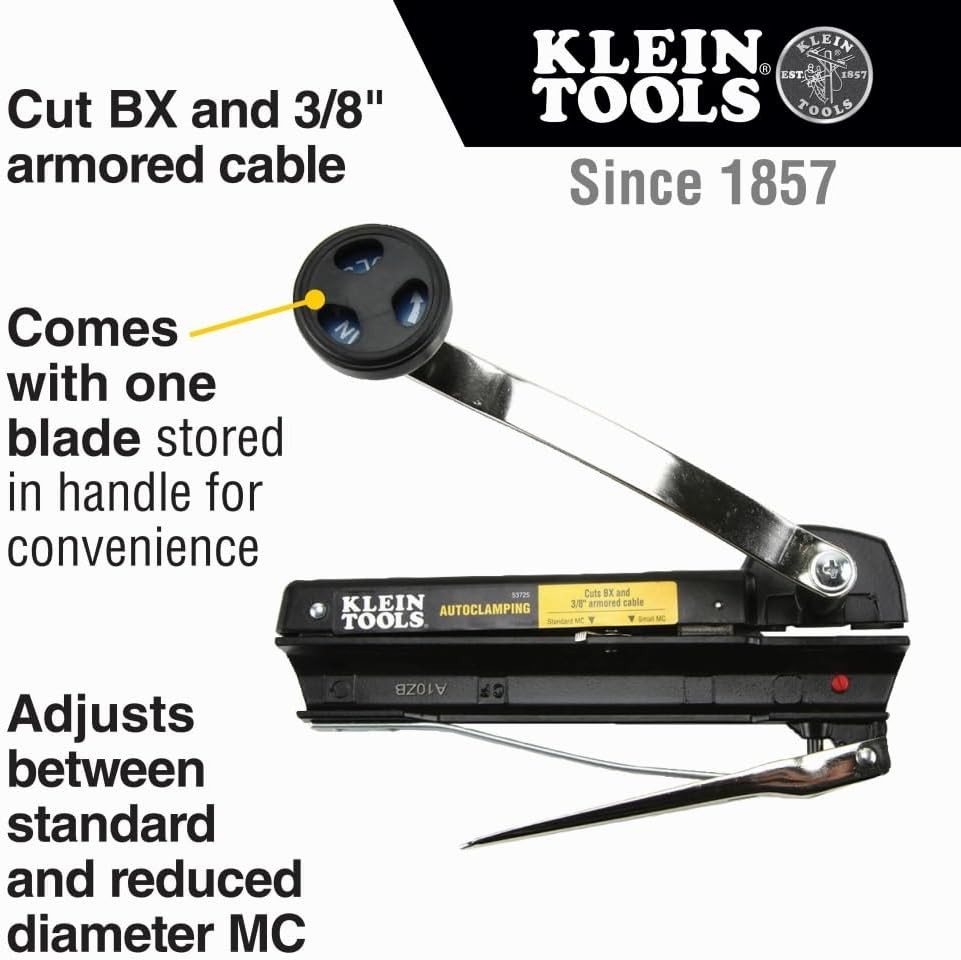 Heavy-Duty BX and Armored Cable Cutter - Effortless Cutting & Storage Solution
