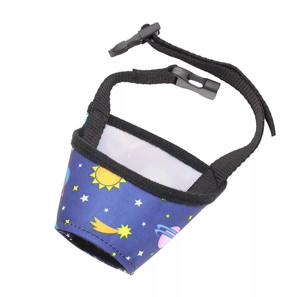 Dog Muzzle, Blue Space, Soft Sided Training Grooming, Anti Bite No Chew