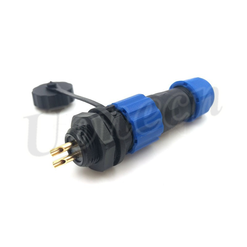 SD13 IP68 2 Pin LED Connector Waterproof Dustproof Circular Multipole Socket