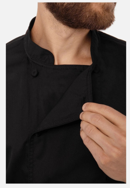 Chef Works NEW Black Bowden Long Sleeve Mens 2XL Chef Coat CBC01 Double Breasted