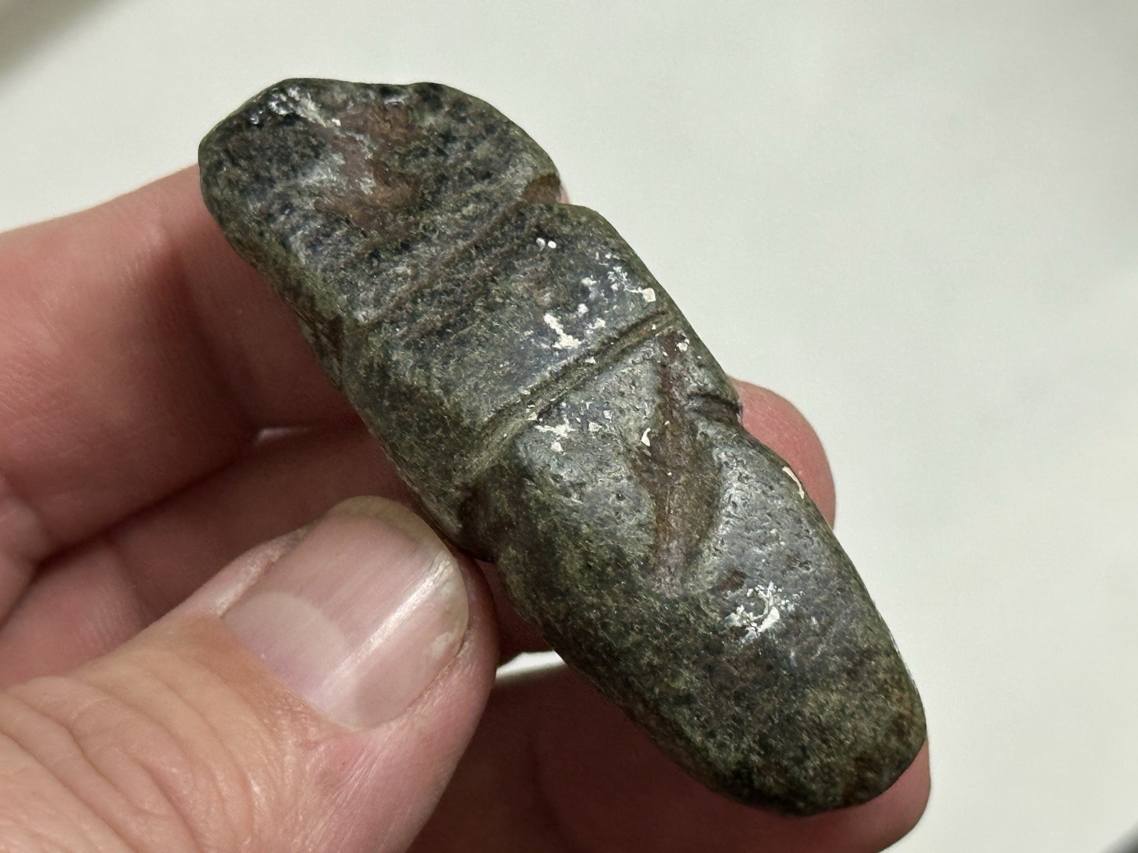 PRECOLUMBIAN HUMAN EFFIGY PENDANT AXE GOD OLMEC MEZCALA MIXTEC JADE JADEITE MAYA