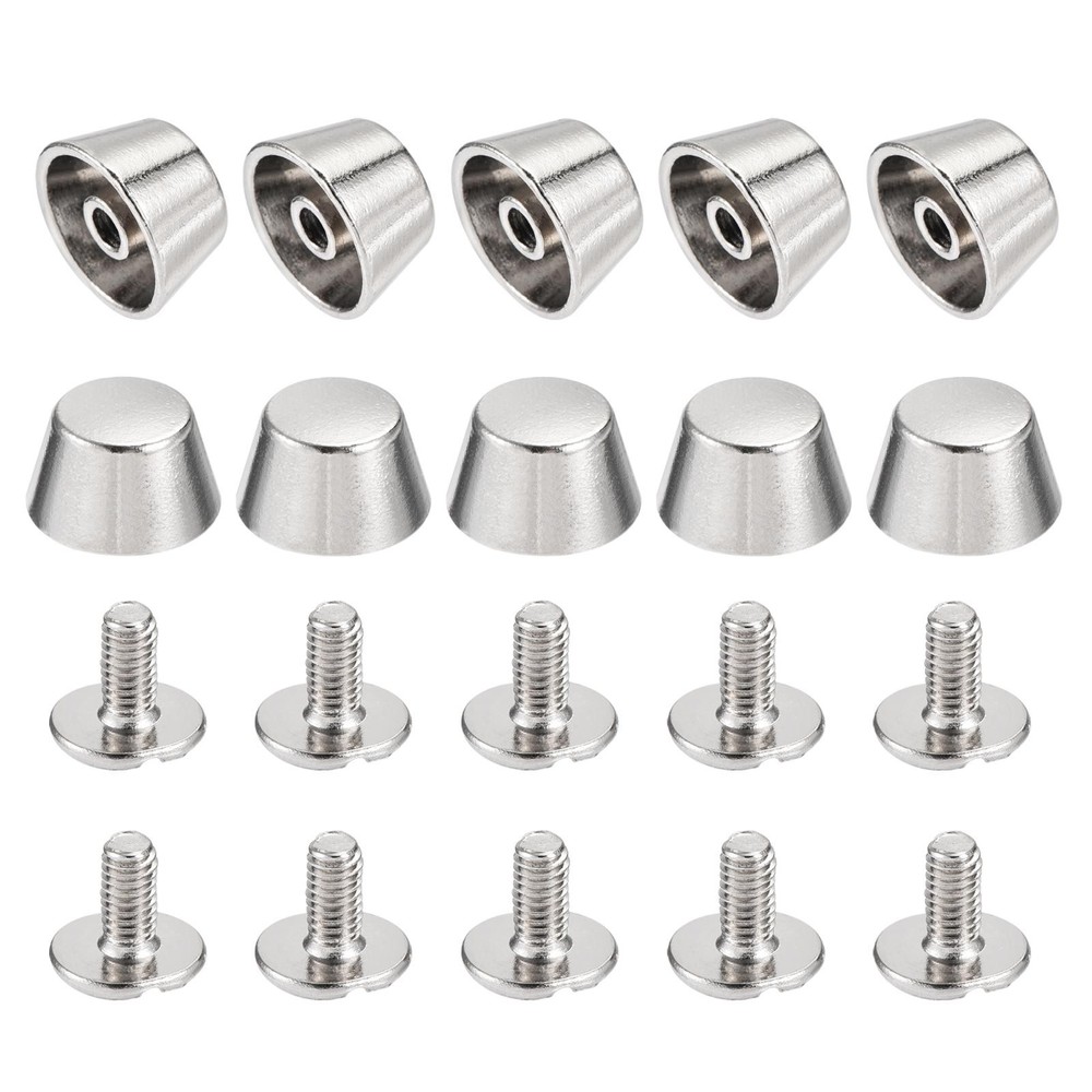 12x7mm Rivet Studs Screw Back Flat Cable Feet Stud Silver Tip 10pcs