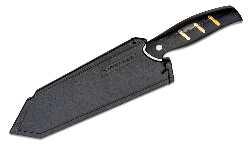 Olight Oremake Sh Kitchen Knife 8" Damascus Blade, G10 Handle, Brass Inla