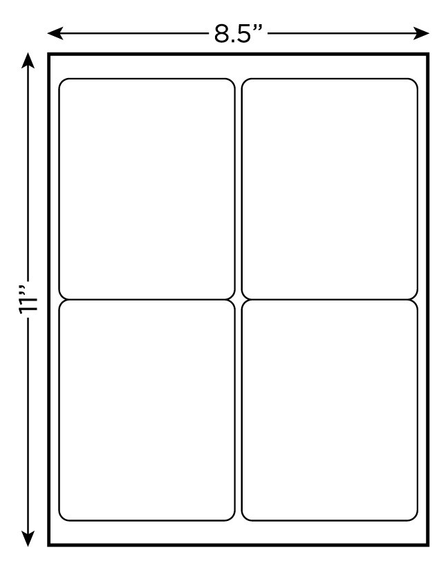 400 4" x 5" Self Adhesive Shipping Labels 4 per sheet 100 sheets * 4 up *