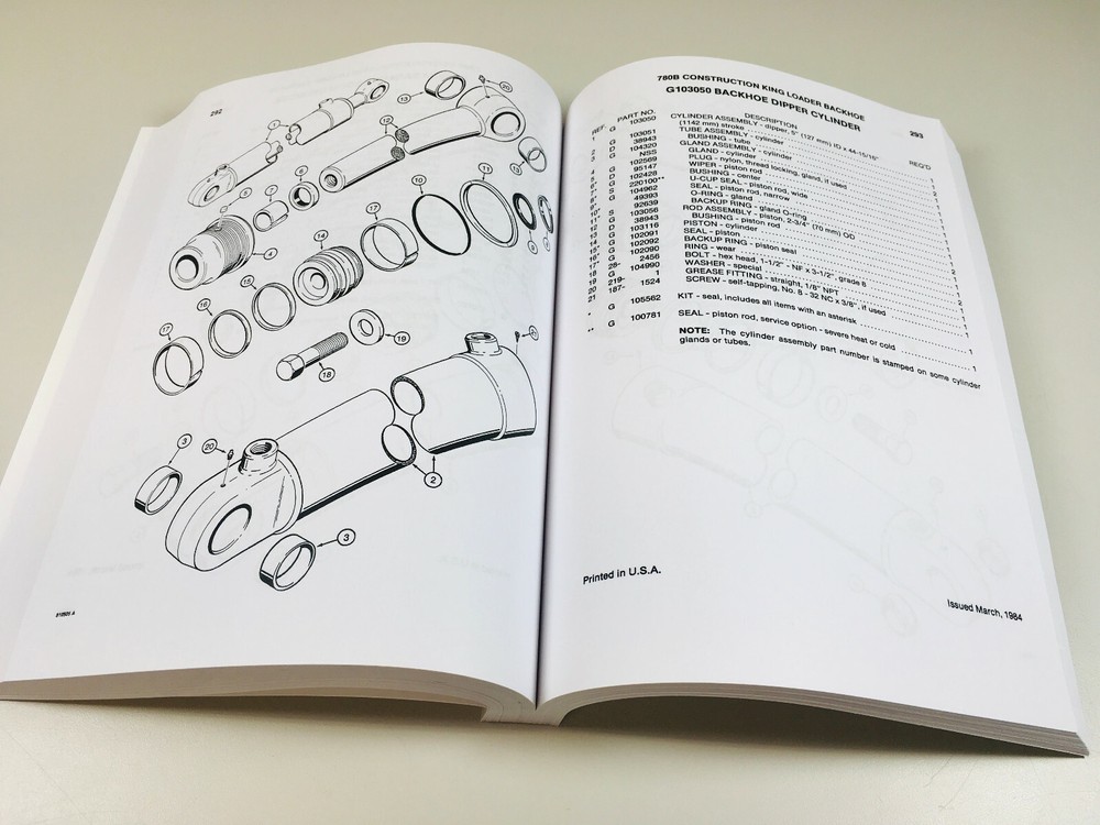 Case 780B Construction King Loader Backhoe Parts Manual Catalog Exploded View Ck