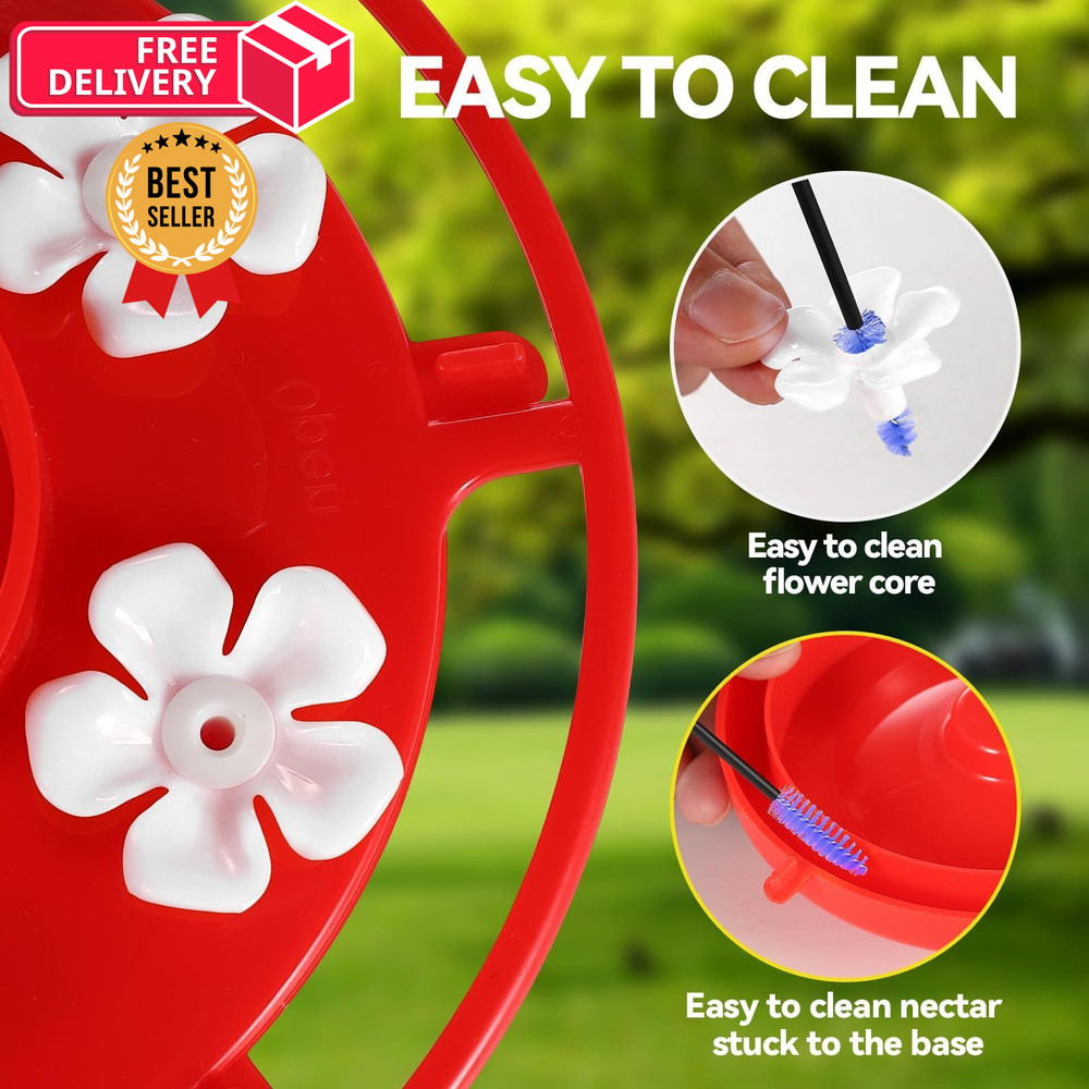 30 Hummingbird Feeder Replacement Flowers - Bee-Proof White Plastic